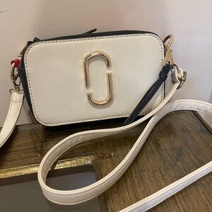 Stylish White and Black Crossbody Bag